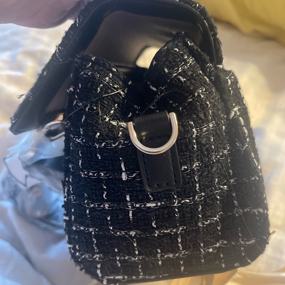 Jason Wu Mini Black Tweed Crossbody Top Handle Bag Brand New - Picture 8 of 10